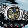 BINBOND 4010 Multifunctional Waterproof Hollowed Luminous Quartz Watch(Inter-gold Black Surface)