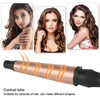 1-1.5 inch Conical Ceramic Hair Curler with Heat-resistant Gloves , UK Plug (Rose Gold)