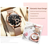 OLEVS 5189 Women Heart Shape Waterproof Quartz Watch(Black)
