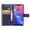 Lucky Clover Pressed Flowers Pattern Leather Case for ASUS ZB633KL, with Holder & Card Slots & Wallet & Hand Strap (Purple)