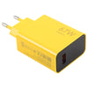 67W USB Fast Charger with 1m USB to Elbow Type-C Cable, Plug Type:EU Plug(Yellow)