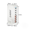 YMS-858 GaN 240W USB x 4, USB-C / Type-C x 4 Fast Charger, Plug Type:UK Plug(Black)