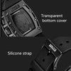 BAOGELA 1612 Skull Silicone Mens Watch Waterproof Sports Quartz Watch( Black Shell Rose Gold Skull)
