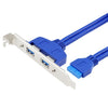 50CM USB3.0 Rear PCI Baffle Line Full Height Chassis DIY With Ear 20pin Transfer Cable(Blue)