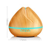 Peach Shape Wood Grain Remote Control Ultrasonic Humidifier Aromatherapy Machine Automatic Alcohol Sprayer with LED Lights, Capacity: 400mL, UK Plug (Light Wood Color)