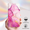 For Samsung Galaxy A26 5G PT003 Marble Pattern Flip Leather Phone Case(Pink Purple Gold)
