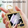 For Samsung Galaxy Z Flip5 VIETAO Woven Leather Metal Ring Phone Case(Orange)