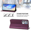 For Samsung Galaxy S21 Ultra 5G RC01 Dual-Folded Magnetic Suction RFID Leather Phone Case(Violet)