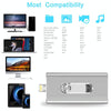 RQW-02 3 in 1 USB 2.0 & 8 Pin & Micro USB 128GB Flash Drive(Silver)