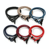 5pcs Whale Tail Braided Hand Rope Double Live Buckle Adjustable Bracelet(Red)