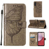 For Samsung Galaxy A24 4G Embossed Butterfly Leather Phone Case(Grey)