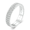 BSR353 S925 Sterling Silver Geometric Twist Plated Plated Zircon Ring(No.8)