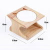 Oak Cat Bowl Rack | Raised Single Ceramic Bowl | Anti-Choking