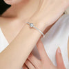 Exquisite Life S925 Sterling Silver Bangle Bracelet Inlaid with Gems, Size:20cm