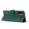 For Samsung Galaxy F16 5G / M16 5G Skin Feel Stripe Pattern Leather Phone Case with Long Lanyard(Green)