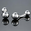 Men Brass Plated Shirt Cufflinks, Color: Silver Ball