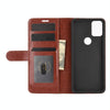 For Alcatel 3X 2020 R64 Texture Single Horizontal Flip Protective Case with Holder & Card Slots & Wallet& Photo Frame(Brown)