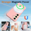 For Samsung Galaxy S24 5G Wave Texture MagSafe Magnetic Liquid Silicone Phone Case(Pink)
