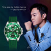 OLEVS 6650 Men Luminous Waterproof Silicone Strap Mechanical Watch(Green)