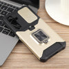 For Samsung Galaxy S24 FE 5G Camera Shield Card Slot PC Hybrid TPU Phone Case(Gold)