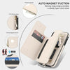 For iPhone 11 Pro Double Flap Zipper RFID Leather Phone Case with Short Lanyard(White)