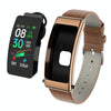 K50 1.08 inch Leather Band Earphone Detachable IP67 Waterproof Smart Watch Support Bluetooth Call(Brown)