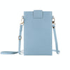 Litchi Texture Card Holder Mobile Phone Bag with Long Strap(Light Blue)