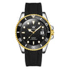 OLEVS 6650 Men Luminous Waterproof Silicone Strap Mechanical Watch(Black + Gold)