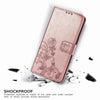 For  Alcatel 1S (2020) Four-leaf Clasp Embossed Buckle Mobile Phone Protection Leather Case with Lanyard & Card Slot & Wallet & Holder Function(Rose Gold)