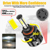 F8 9005 2 PCS 22W 3000LM 6000K Four Side DOB LED Headlight Fog Light Bulbs High Beam Conversion Kit DC 9-32V