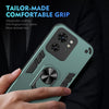 For Motorola Edge 40 Shockproof Metal Ring Holder Phone Case(Green)