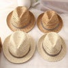 British Style Summer Straw Weaving Panama Beach Sun Hat, Size:Children's Models (53-54cm(Khaki)
