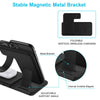 Q20 4 In 1 Wireless Charger Charging Holder Stand Station with Adapter For iPhone / Apple Watch / AirPods, Support Dual Phones Charging (Black)