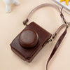 For FUJIFILM X100VI Full Body Leather Camera Case Bag with Strap(Coffee)