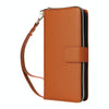 For iPhone 14 / 13 Nine-card Slots Zipper Wallet Bag Leather Phone Case(Brown)
