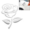 3D Rose Pattern Car Sticker, Size: 10.5cm x 8cm (approx.)(Silver)