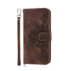 For Samsung Galaxy A26 5G Skin Feel Flowers Embossed Wallet Leather Phone Case(Brown)