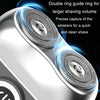 Double Ring Magnetic Electric Shaver Travel Portable Rechargeable Full Body Washable Men Razor(Silver)