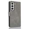 For Samsung Galaxy S21+ 5G Dreamy Butterfly Love Flower Embossed Leather Phone Case(Grey)