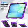 For Samsung Galaxy Tab S10 FE+ Silicone Hybrid PC Tablet Case with Shoulder Strap(Purple)
