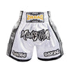 ZhuoAo Boxing Shotgun Clothing Training Fighting Shorts Muay Thai Pants, Style: White Silver(XL)