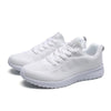 Mesh Breathable Flat Sneakers Running Shoes Casual Shoes for Women, Size:38(White)