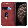 For iPhone 11 Pro Max Frosted Business Magnetic Horizontal Flip PU Leather Case with Holder & Card Slot & Lanyard(Brown)