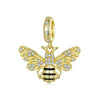 S925 Sterling Silver Gold-Plated Bee DIY Bracelet Pendant(BSC1035)