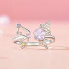 S925 Sterling Silver Platinum Plated Flower Butterfly Adjustable Ring(SCR1011-E)