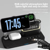 CO9 15W 5 in 1 Multifunctional Wireless Charger Bedside Clock Lamp(Black)