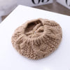 C0064 Hemp Pattern Children Knitted Beret Woolen Cap Autumn And Winter Warm Children Hat, Size: One Size(Brown)