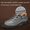 XZ2182 Autumn Men Outdoor Hiking Shoes Cowhide Laced Thick-Soled Men Shoes, Size: 42(Grey)