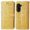For ASUS Zenfone 10 Cat and Dog Embossed Leather Phone Case(Yellow)