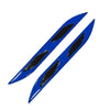 2 Sets Carbon Fiber Warning Sticker Car Anti-Collision Strip Leaf Plate Reflective Sticker Hood Light Eyebrow Anti-Collision Drops Sticker(4 PCS   (Bumper Blue))